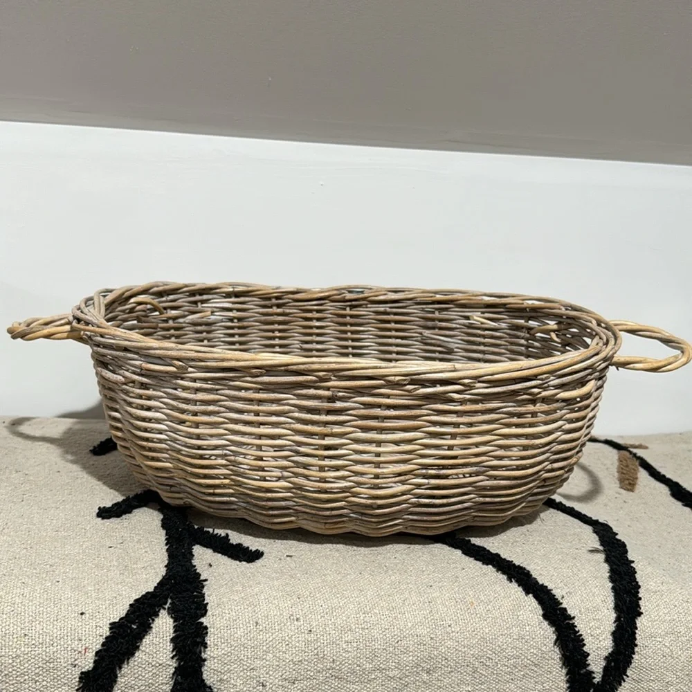 Vintage Hand Woven Rare Oval Basket